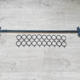 Curtain Rail Set Upwrought Iron - Forged Steel Hand Made in UK + Free Fitting Kit - thumbnail 2