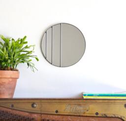 Circle Mirror Handmade Leaded Wall Round Oval Ombre Small - thumbnail 1
