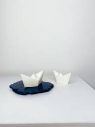 Origami Boat Candles, Eco-Friendly Soy Wax, Set Of 2 - thumbnail 1
