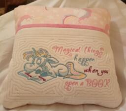 Unicorn Book Cushion