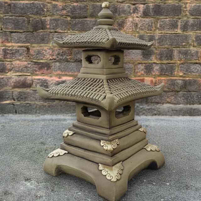Massive Pagoda Sculpture Stone Temple Statue Garden Lantern Figurine Outdoor Zen Art Decor Cement Japanese Meditation Ornament Gift - image 1