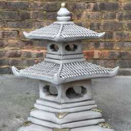 Massive Pagoda Sculpture Stone Temple Statue Garden Lantern Figurine Outdoor Zen Art Decor Cement Japanese Meditation Ornament Gift - thumbnail 4