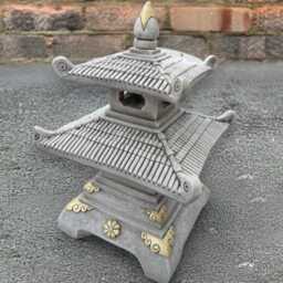 Massive Pagoda Sculpture Stone Temple Statue Garden Lantern Figurine Outdoor Zen Art Decor Cement Japanese Meditation Ornament Gift - thumbnail 3