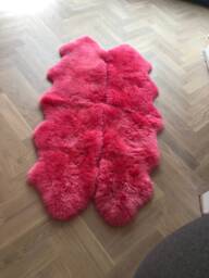 Pink Sheepskin, Flamingo Rug, Bright Pink, Pink Sheepskin Girls Room, Fur, Quadruple Size, Xxl Accessories - thumbnail 1