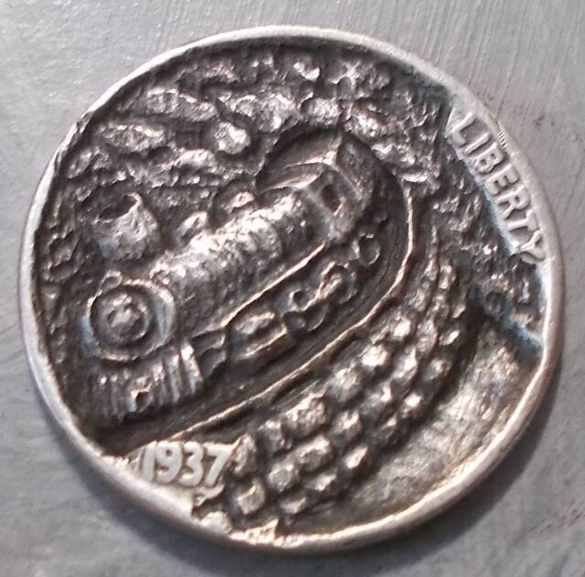 Deep Carved Hobo Nickel, Train Related #94
