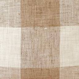 Tan & Cream Check Pillow Cover Linen Blend Windowpanes - thumbnail 3