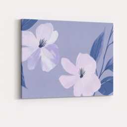 Lilac Floral Bloom Botanical Illustration Contemporary Flower Art Canvas Wall Print Decor Picture Ready To Hang - thumbnail 4