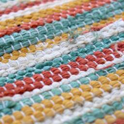 2 X 3 Handwoven Rag Rug, Chindi Dhurrie Rug-Mat, Traditional Rajasthani, Indian, Handmade, Small Custom - thumbnail 4