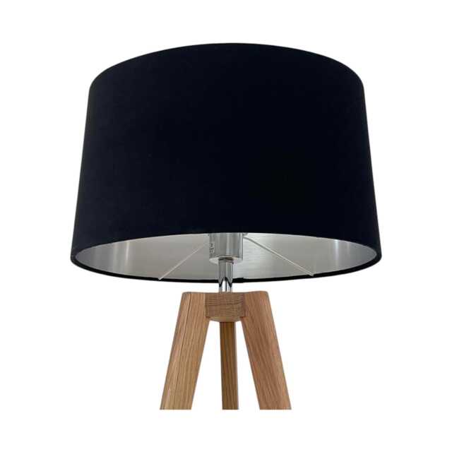 Black Velvet Brushed Silver Oval Lampshade - image 1