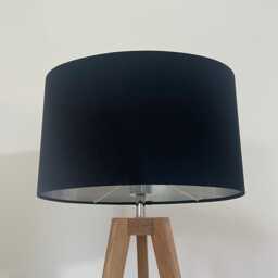 Black Velvet Brushed Silver Oval Lampshade - thumbnail 4