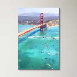 San Francisco Golden Gate Bridge 3 Panel Split Canvas Wall Art Fog California Oil Painting Framed Home Decor Usa Travel Gift - thumbnail 4