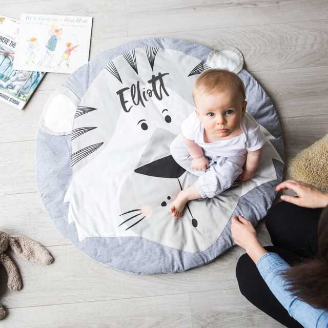 Personalised Tiger Baby Playmat - Soft Cotton Nursery Decor - image 1