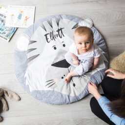 Personalised Tiger Baby Playmat - Soft Cotton Nursery Decor
