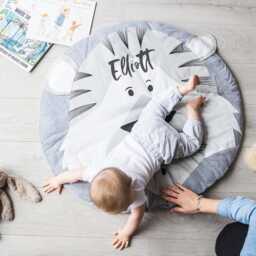 Personalised Tiger Baby Playmat - Soft Cotton Nursery Decor - thumbnail 3