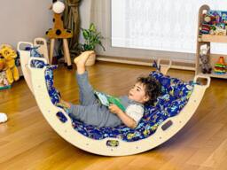 Montessori Learning 1 Year Old, Climber Arch Swing With Large Cotton Cushions, Wooden Swing, First Christmas Gift For Toddler, Toy