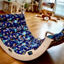 Montessori Learning 1 Year Old, Climber Arch Swing With Large Cotton Cushions, Wooden Swing, First Christmas Gift For Toddler, Toy - thumbnail 2