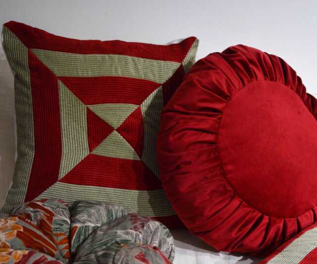 Cushion Cover 40x40cm - Handmade in France Corduroy Patchwork - image 1