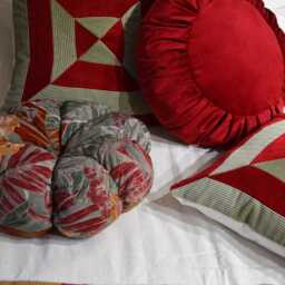Cushion Cover 40x40cm - Handmade in France Corduroy Patchwork - thumbnail 3