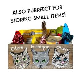 Custom Pet Portrait Planter Hand-Painted Wood Succulent Box - thumbnail 2