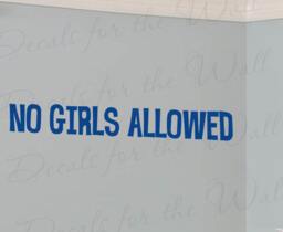 No Girls Allowed Boy Room Kids Baby Nursery Large Wall Decal Quote Design Vinyl Sticker Graphic Lettering Decor Saying Decoration K21 - thumbnail 1