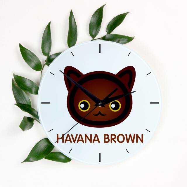 A Clock With A Havana Brown Cat. New Collection The Cute Art-Dog Cat - image 1