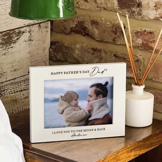 Personalised Happy Fathers Day Gift - Custom Picture Frame Best For Dad, From Daughter Or Son - Birthday Keepsake Photo Idea - image 1