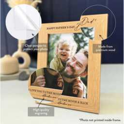 Personalised Happy Fathers Day Gift - Custom Picture Frame Best For Dad, From Daughter Or Son - Birthday Keepsake Photo Idea - thumbnail 3