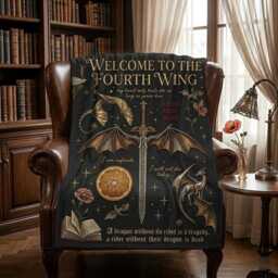 Fourth Wing Blanket, Fly Or Die, Inspired, Iron Flame Empyrean Series, Onyx Storm Dragon Violent Little Thing - thumbnail 2