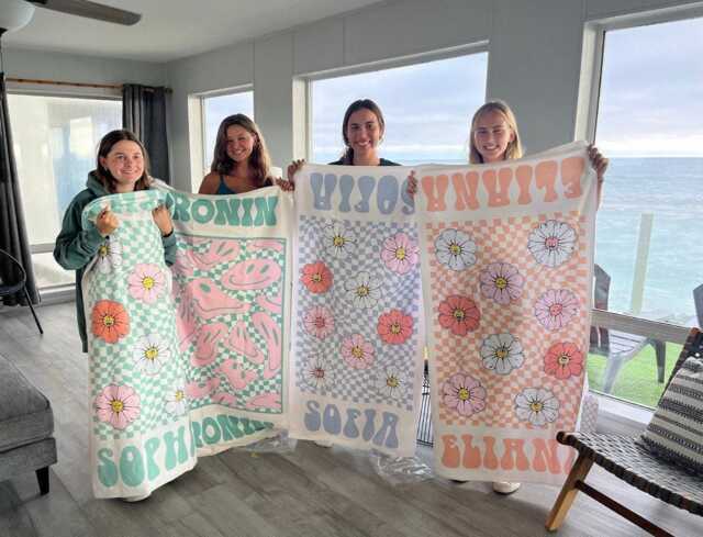 Personalized Retro Beach Towel Custom Name, Vibrant Colors - image 1