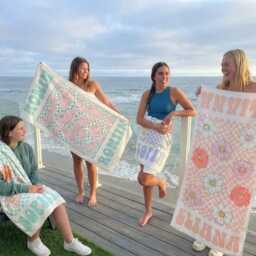 Personalized Retro Beach Towel Custom Name, Vibrant Colors - thumbnail 2