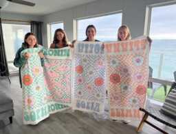Personalized Retro Beach Towel Custom Name, Vibrant Colors - thumbnail 1