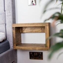 Wooden Floating Bedside Tables/Rustic Chunky Wood - thumbnail 2