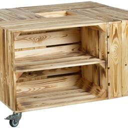 Vintage Apple Crate Coffee Table, With Shelving On Castors , Hand Made in Hampshire - thumbnail 2