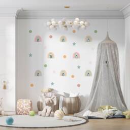 Pastel Rainbow Wall Decals Boho Nursery Decor Stickers - thumbnail 2
