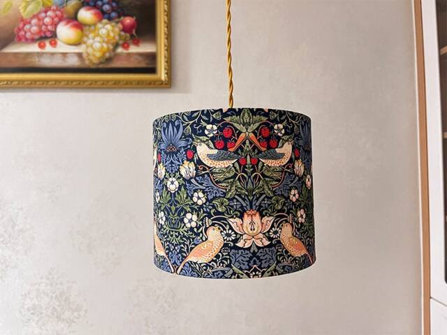 Drum Lampshade For Floor Lamp, Retro Flower & Bird Pattern Lamp Shades Table Lamp - image 1