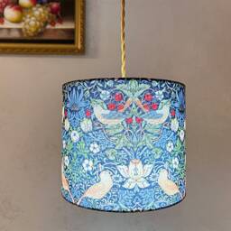 Drum Lampshade For Floor Lamp, Retro Flower & Bird Pattern Lamp Shades Table Lamp - thumbnail 2
