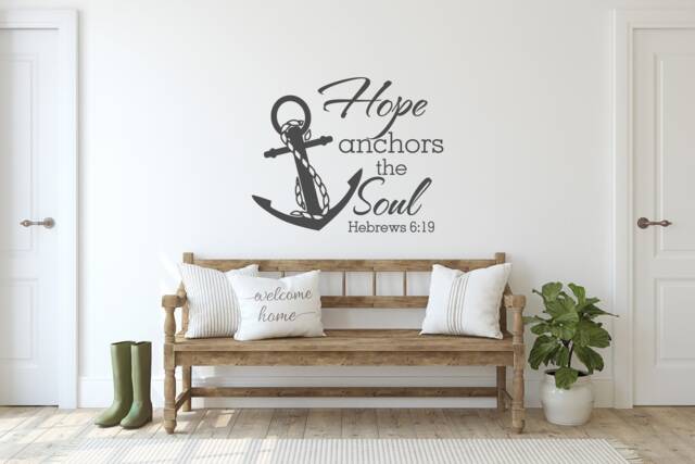 Hope Anchors The Soul Wall Decal - Hebrews 619 Christian Decal, Scripture Anchor Nautical Nursery Decor 050 - image 1