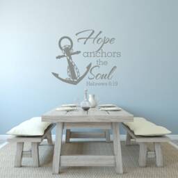 Hope Anchors The Soul Wall Decal - Hebrews 619 Christian Decal, Scripture Anchor Nautical Nursery Decor 050 - thumbnail 2