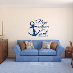 Hope Anchors The Soul Wall Decal - Hebrews 619 Christian Decal, Scripture Anchor Nautical Nursery Decor 050 - thumbnail 3