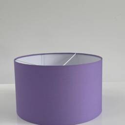 New Luxury High Quality Dark Lilac Purple Cotton 36 Fabric Lamp Shade Oval Shape Drum Plain White Lining - thumbnail 3