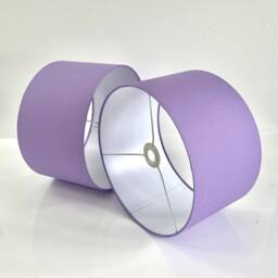 New Luxury High Quality Dark Lilac Purple Cotton 36 Fabric Lamp Shade Oval Shape Drum Plain White Lining - thumbnail 2