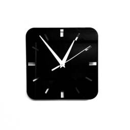 Small Square Wall Clock in Black Acrylic 14cm - thumbnail 1