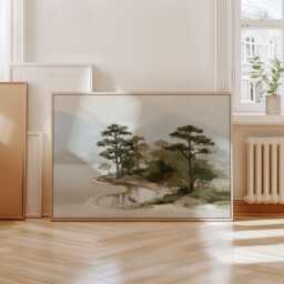 Misty River Poster, Pine Valley Print, Nature Wall Art, Paper - thumbnail 4