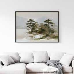 Misty River Poster, Pine Valley Print, Nature Wall Art, Paper - thumbnail 3