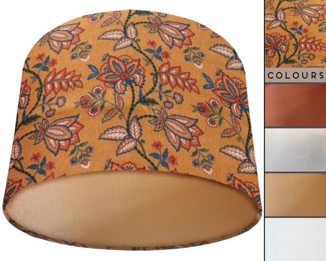 Handmade Orange Lampshade Botanical Floral Light Shade - image 1