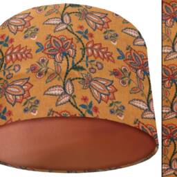 Handmade Orange Lampshade Botanical Floral Light Shade - thumbnail 2