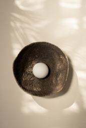 Brown Ceramic Wall Sconce Organic Modern Lighting, 12 Inch