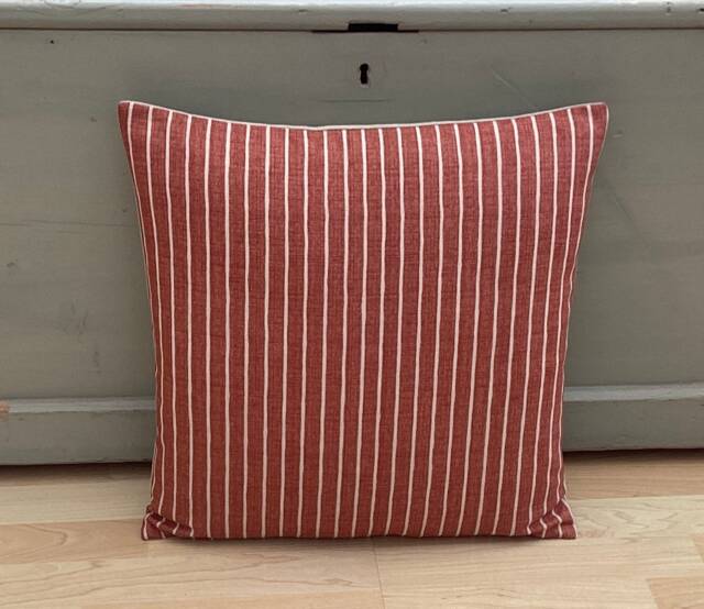 Burnt Orange Stripe Pillow Cover Country Home Decor - image 1