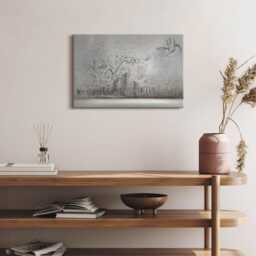 Urban Sketch Canvas, Picture Wall Hanging, Gray Art, Text Canvas Painting - thumbnail 2