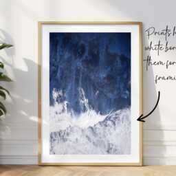Set Of 3 Beach Prints Blue Wall Art Living Room Sea Aerial View Ocen Posters - thumbnail 2